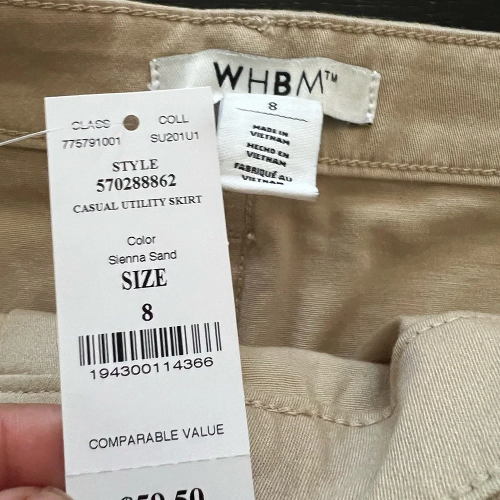 WHBM Casual Utility Skirt size 8